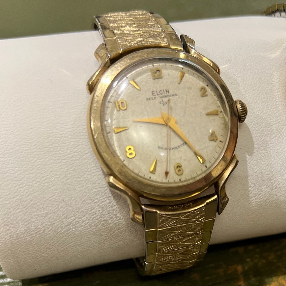 Vintage Elgin Self-Winding Shockmaster Gold Men's Watch